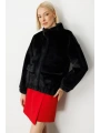 Ekol Kadın Peluş Kapak Cepli Siyah Mont 08007