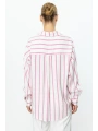 Ekol Kadın Pembe Çizgili Gömlek 03110