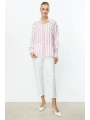 Ekol Kadın Pembe Çizgili Gömlek 03110