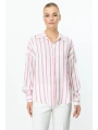 Ekol Kadın Pembe Çizgili Gömlek 03110