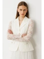 Ekol Kadın Pile Etek Ceket Model Ekru Elbise 05034