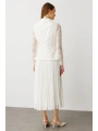 Ekol Kadın Pile Etek Ceket Model Ekru Elbise 05034