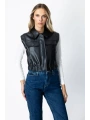 Ekol Kadın Sıfır Kol Siyah Deri Yelek 05097