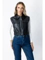 Ekol Kadın Sıfır Kol Siyah Deri Yelek 05097