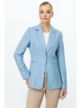 Ekol Kadın Spor Dikişli Tek Düğmeli Mavi Ceket 04134