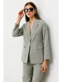 Ekol Kadın Tek Düğmeli Kapaklı Olive Renk Ceket 04062