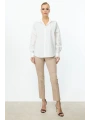 Ekol Kadın Uzun Kollu Ekru Gömlek 03112
