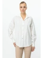 Ekol Kadın Uzun Kollu Ekru Gömlek 03112