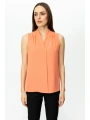 Ekol Kadın V Yaka Oranj Bluz 03062