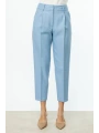 Ekol Kadın Yandan Cepli Pileli Mavi Pantolon 04132