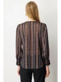 Ekol Kadın Zincir Desenli Taba Bluz 03063