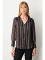 Ekol Kadın Zincir Desenli Taba Bluz 03063