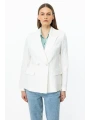 Ekol Kadın Kapak Cepli Ekru Ceket 04018
