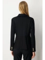 Ekol Kapak Cepli Siyah Kadın Ceket 05153