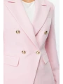 Ekol Kapak Cepli Kruvaze Yaka Kadın Pembe Ceket 04002