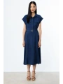 Ekol Kemerli Kısa Kol Elbise 05080