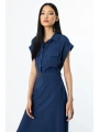 Ekol Kemerli Kısa Kol Elbise 05080
