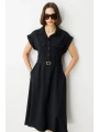 Ekol Kemerli Kısa Kol Elbise 05080