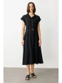 Ekol Kemerli Kısa Kol Elbise 05080