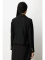 Ekol Kruvaze Yaka Siyah Kadın Kaşe Ceket 05073