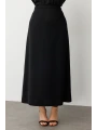 Ekol Büyük Beden Kumaş Siyah Kadın Etek 01084