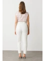 Ekol Büyük Beden Likralı Ekru Kadın Pantolon 02146