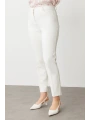Ekol Büyük Beden Likralı Ekru Kadın Pantolon 02146