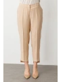 Ekol Büyük Beden Paça Detaylı Kum Renk Kadın Pantolon 02108
