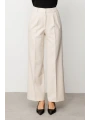 Ekol Pileli Bol Paça Kum Renk Kadın Pantolon 02010