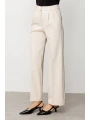 Ekol Pileli Bol Paça Kum Renk Kadın Pantolon 02010