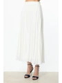 Ekol Pileli Ekru Kadın Şifon Etek 01086
