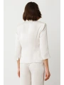 Ekol Saten Kumaş Kadın İnci Renk Kısa Ceket 04152