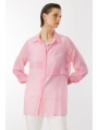 Ekol Transparan İçlikli Pembe Kadın Gömlek 03350