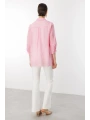 Ekol Transparan İçlikli Pembe Kadın Gömlek 03350