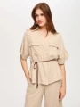 Faik Sönmez Beli Kemerli Keten Karışımlı Oversize Tunik US26TNK019