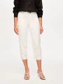 Faik Sönmez Paçası Nakış Ve Boncuk Detalı Straight Fit Jean Capri US26JCP006