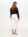 Faik Sönmez Paçası Nakış Ve Boncuk Detalı Straight Fit Jean Capri US26JCP006