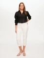 Faik Sönmez Paçası Nakış Ve Boncuk Detalı Straight Fit Jean Capri US26JCP006