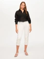 Faik Sönmez Paçası Nakış Ve Boncuk Detalı Straight Fit Jean Capri US26JCP006