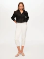 Faik Sönmez Paçası Nakış Ve Boncuk Detalı Straight Fit Jean Capri US26JCP006