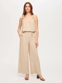 Faik Sönmez Wide Leg Fit Metal Aksesuarlı Keten Pantolon US26PNT034