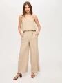 Faik Sönmez Wide Leg Fit Metal Aksesuarlı Keten Pantolon US26PNT034