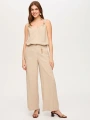 Faik Sönmez Wide Leg Fit Metal Aksesuarlı Keten Pantolon US26PNT034