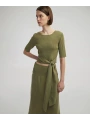 İpekyol Belden Bağlamalı Kadın Haki Dar Triko IS1250050122