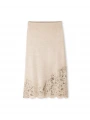 İpekyol Dantel Brode Aplikeli Triko Kadın Bej Etek IW6250004051