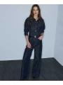 İpekyol Flok Baskılı Denim Görünümlü Pantolon IW6260003155