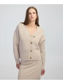 İpekyol Metal Düğmeli V Yaka Kadın Bej Hırka IW6250050125