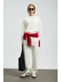 Lufian Alice Kadın Kırık Beyaz Örme Sweatshirt 122030016