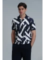 Lufian Erkek Cara Polo Yaka Lacivert T-Shirt 111040180