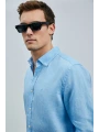 Lufian Erkek Pitaya Keten Mavi Gömlek 111010630